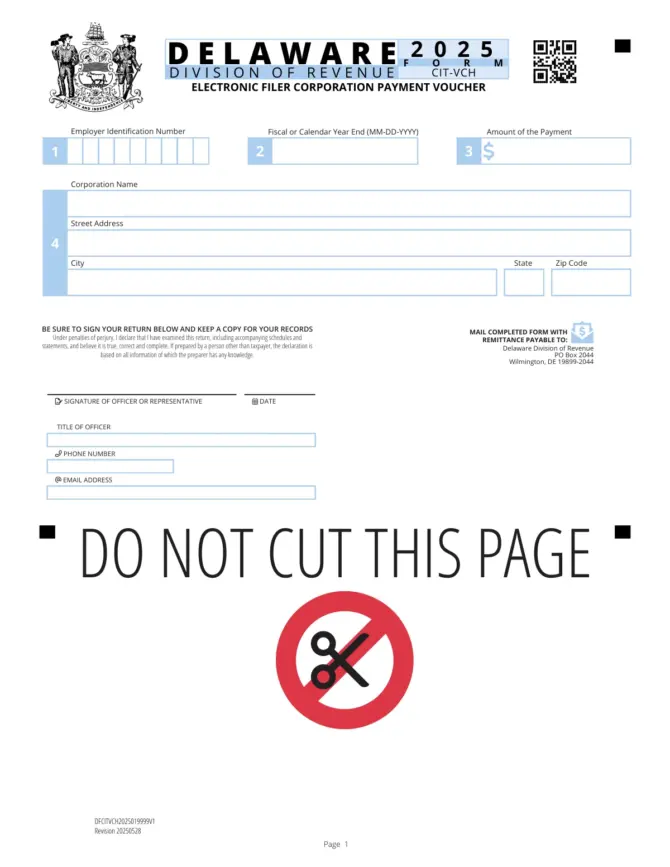 Form CIT-VCH, page 1 of the official form